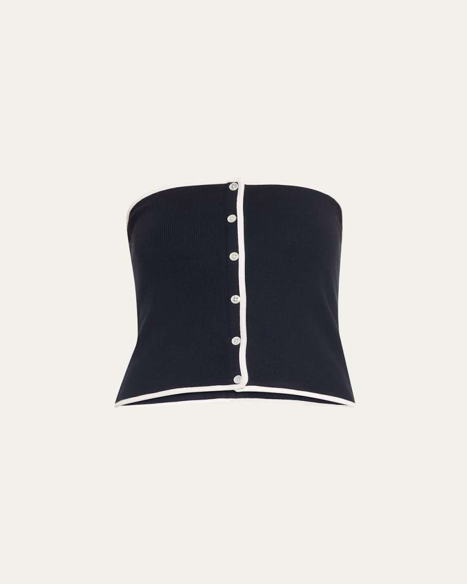 Valley Button-Front Tube Top